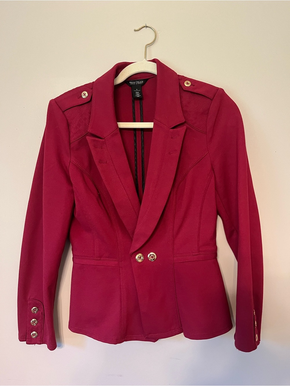 White House Black Market Wine-Red Double-Breasted Blazer